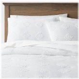 Diamond Crinkle White Comforter Set