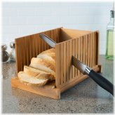 Bamboo Foldable Bread Slicer - Perfectly Even Homemade Loaf Cutter