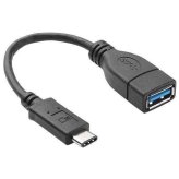 Type C to Type A OTG Data Cable - 20cm, Black