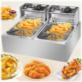 Stainless Pro Fryer - Dual Tank Commercial Grade Electric Fryer (5000W, 12L)