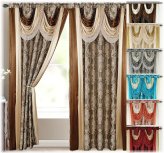 Elegant Cascading Jacquard Curtain Set