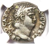 Ancient Roman Silver Denarius of Emperor Nero - Certified NGC VF