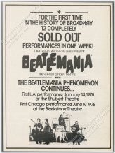 Beatlemania Show Cast Photo Vintage Trade Print Ad - Winter Garden Theatre 1978