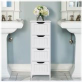 Pure White Bathroom Storage Cabinet