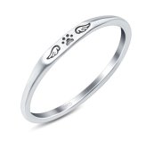 Heavenly Paw Print Memorial Ring