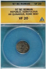 Egnatuleius Rome Mint 97BC VF20 Roman Republic Coin