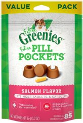 Salmon Flavor Feline Pill Pockets by Greenies (85 Count)