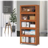 Bamboo Flip-Up Acrylic Doors Storage Cabinet