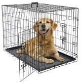 Black Metal Wire Dog Kennel with Tray