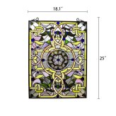 Floral Tiffany Style Stained Glass Window Panel