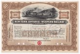 Ontario & Western Railway Vintage Stock Certificate