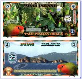 Exotic Bird Paper Currency with Gold Foil Security Strip