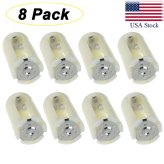 Durable White Battery Adapters for AA to Size D Conversion - Pack of 8