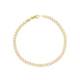 Gold Diamond Cut Cuban Curb Chain Bracelet