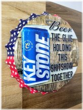 Vintage Keystone Light Metal Bar Sign