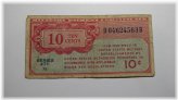 Vintage US Military Currency - 10 Cents 1940's Circulated