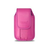 Pink Leather Vertical Clip Case for Tracfone Alcatel Myflip A405