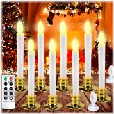 Suction Cup Flameless Taper Candle Set with Remote - 8 Pack