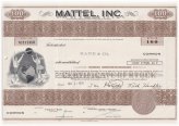 Vintage Mattel Stock Certificate