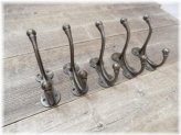 Vintage Iron Double Wall Hooks Set