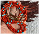 Coral and Turquoise Nugget Necklace