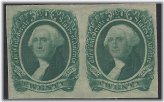 Civil War Era Stamp Pair - Mint Condition with Owner's Mark - XF