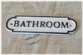 Vintage Cast Iron Bathroom Sign
