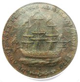 Colonial Era Rhode Island Ship Token with Wreath - PCGS Certified