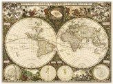 Antique Cartographic Art Print - 1600s Nova Terrarum Orbis Wall Map (24x32)