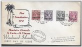 St. Lucia 1951 Constitution Set on First Day Cover (FDC) Registered to New York