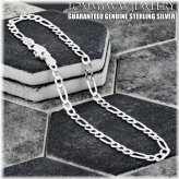 Figaro Chain Anklet in Sterling Silver