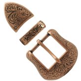 Copper Filigree Buckle Set