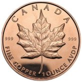 Maple Leaf Copper Round