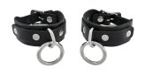 Black Leather O-Ring Bracelets Set