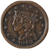 Copper Beauty Half Cent - 1849 Large Date