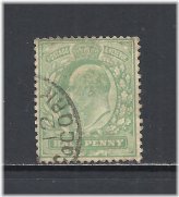 King Edward VII Half Penny Yellow Green Stamp
