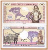 African Tribal Nude Congo Banknote