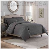 Charcoal Jacquard Full / Queen Duvet Cover - Valeron VA