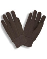 Brown Cotton Jersey Work Gloves - 12 Pack, Large Size