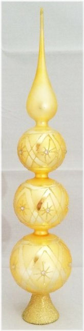 Golden Filigree Glass Finial Tree Topper