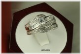 Vintage Silver CZ Round Bridal Ring Set