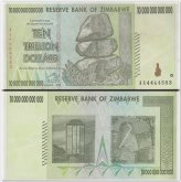 Zimbabwe 10 Trillion Dollars - 2008 AA P-88 (Used)