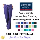 Petite Flare Leg Drawstring Pants by Cherokee Workwear