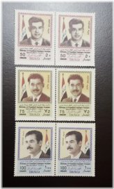 Iraq 2002 Commemorative Stamp Set - Saddam Hussein's 65th Birthday