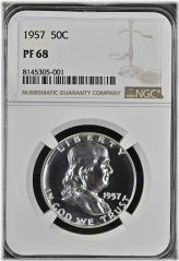 1957 Proof Franklin Half Dollar - NGC PF 68