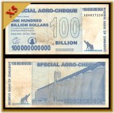 Zimbabwe Agricultural Currency Set - 100 Billion Dollars, 2008 (Used)