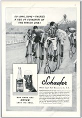 Schaefer Beer Vintage Bicycle Race Print Ad
