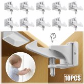 SafeGuard 10-Pack Baby Cabinet Locks and Latches - White