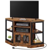 Corner Media Console with Power Outlets