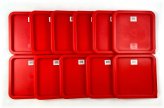 Red Square Plastic Lid Set for Large Pots by Thunder Group